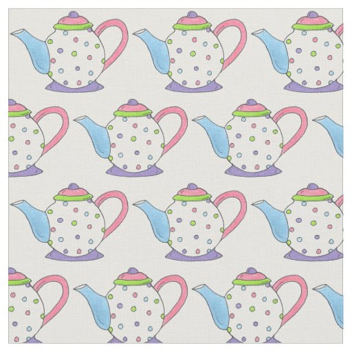 Pastel Polka Dot Ceramic Tea Party Pot Teapot Fabric