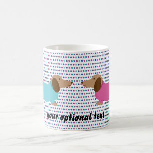 Pastel Polka Dot Dachshund Coffee Mug