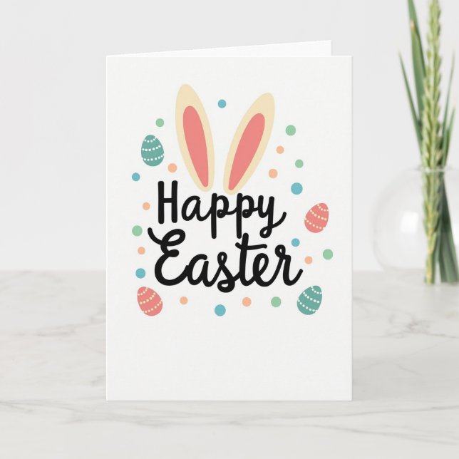 Pastel Polka Dot Easter Card (Front)