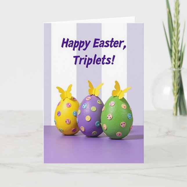 Pastel Polka Dot Eggs Card (Front)