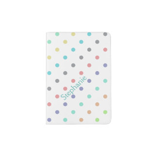 Pastel Polka Dot Personalized Passport Holder