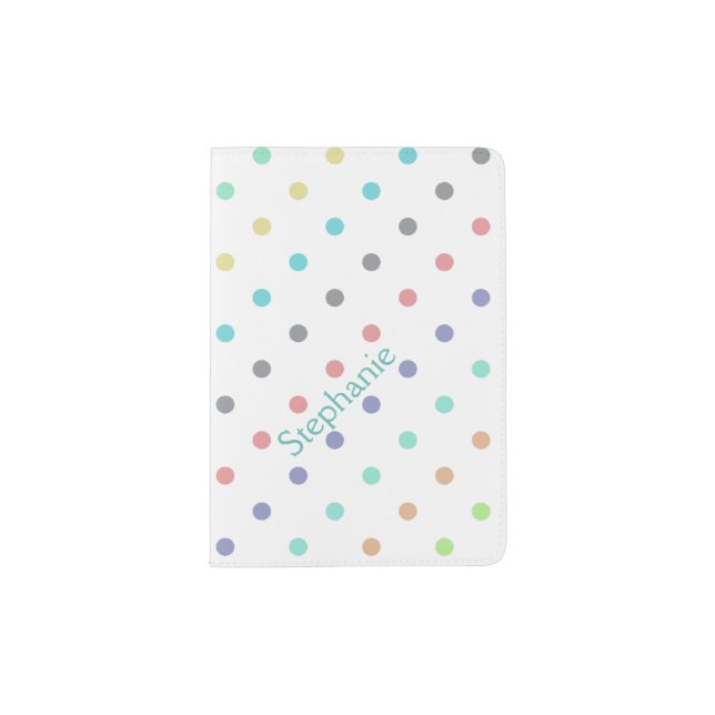 Pastel Polka Dot Personalized Passport Holder (Front)