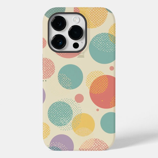 Pastel Polka Dot Retro All-Over Print Pattern with Case-Mate iPhone Case (Back)