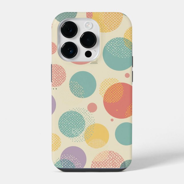 Pastel Polka Dot Retro All-Over Print Pattern with Iphone Case (Back)