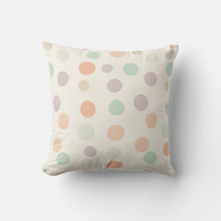 Pastel Polka Dot Throw Pillow