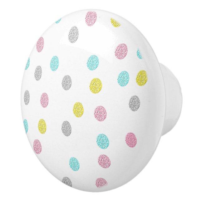Pastel Polka Dots Ceramic Knob (Right)