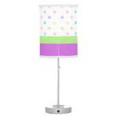 Pastel Polka-Dots Gymnastics in Lavender Table Lamp (Back)