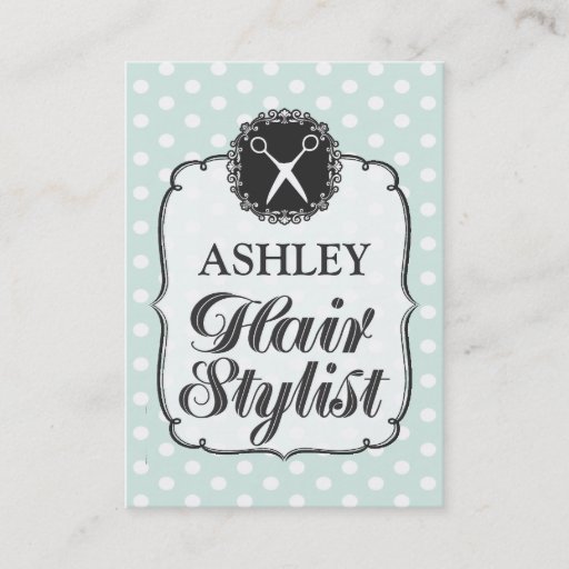 Customizable Pastel Polka Dots Hair Stylist Appointment Card Business Card Templates