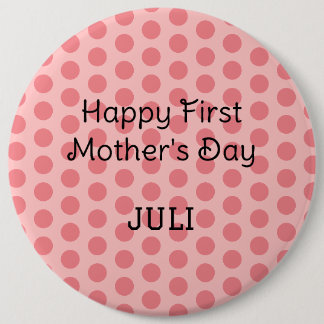 pastel polka dots modern simple happy mother's day button