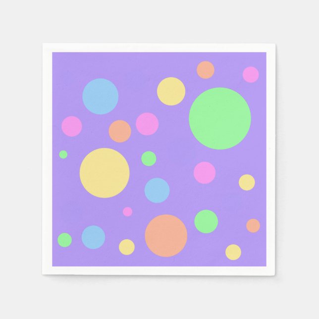 Pastel Polka Dots Napkins (Front)
