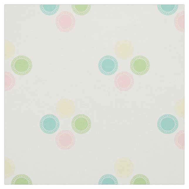 Pastel Polka Dots on White Fabric (Swatch)