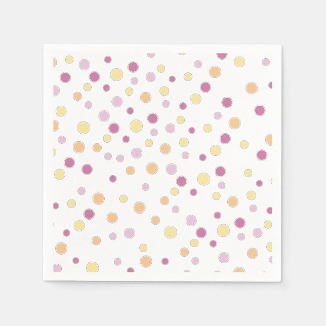 Pastel Polka Dots Paper Napkins (Front)