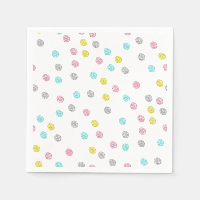 Pastel Polka Dots Paper Napkins (Front)