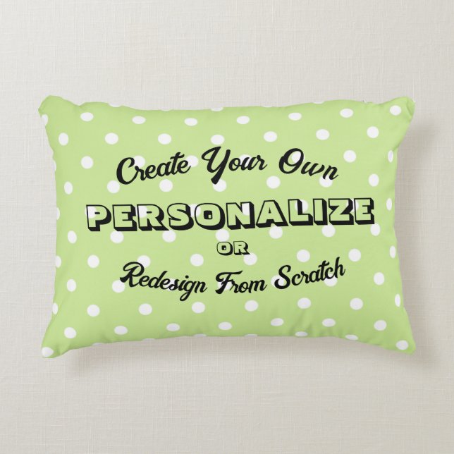 Pastel Polkadots Pattern - Lime Green Accent Pillow (Front)