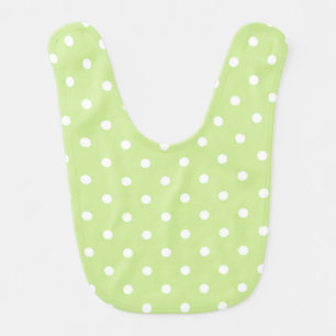 Pastel Polkadots Pattern - Lime Green Baby Bib