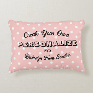 Pastel Polkadots Pattern - Peach Accent Pillow