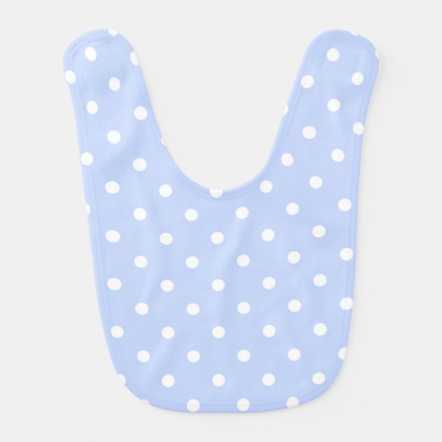 Pastel Polkadots Pattern - Periwinkle  Baby Bib (Front)