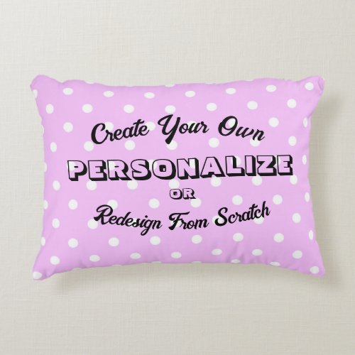 Pastel Polkadots Pattern _ Pink Accent Pillow
