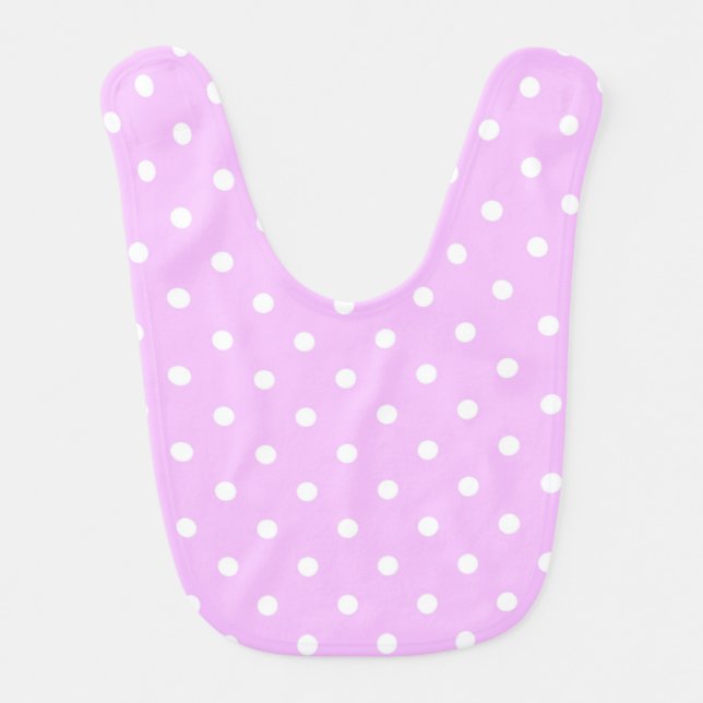 Pastel Polkadots Pattern - Pink Baby Bib (Front)