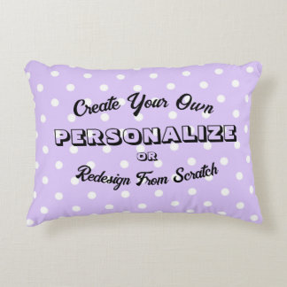 Pastel Polkadots Pattern - Purple Accent Pillow