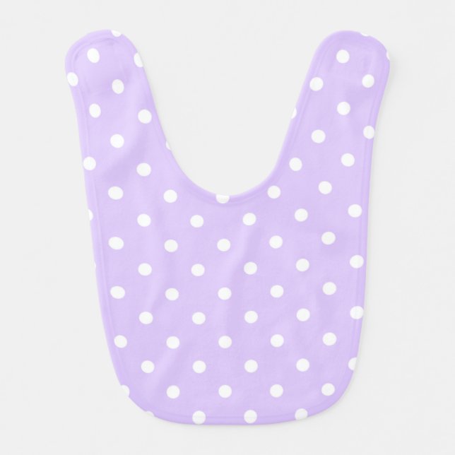 Pastel Polkadots Pattern - Purple  Baby Bib (Front)