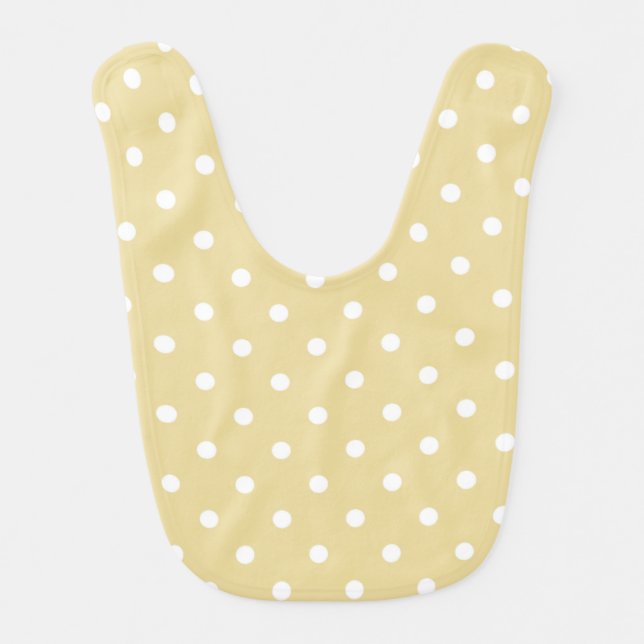 Pastel Polkadots Pattern - Yellow  Baby Bib (Front)