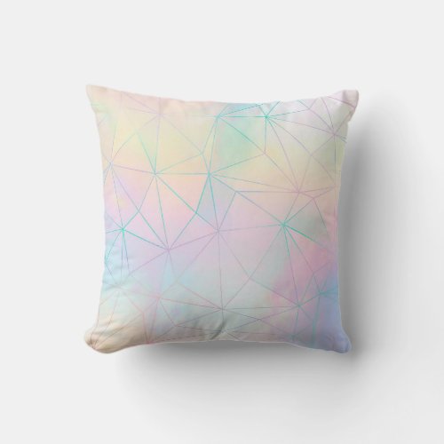 pastel polygons pattern throw pillow