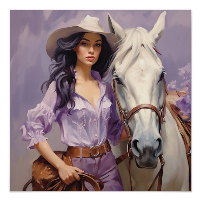 Pastel Ponies:  Cowgirl Wall Art (Front)