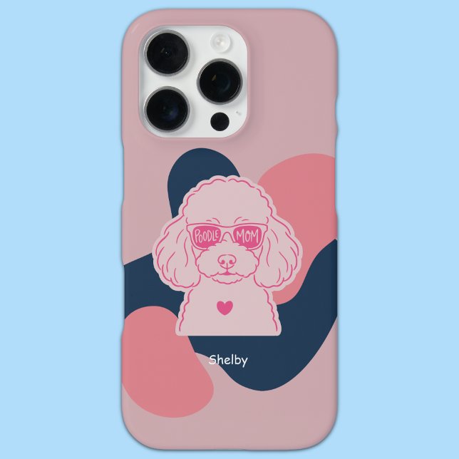 Pastel Poodle Mom Custom Name Phone Case (Creator Uploaded)