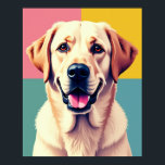 Pastel Pop Art Labrador Retriever Portrait Poster<br><div class="desc">This artwork, titled "Labrador Pop Art in Pastel, " is a celebration of joy and modern design. It transforms a familiar Labrador Retriever headshot into a bold, Warhol-inspired piece, using a four-quadrant grid and a soft pastel color palette. The dog's happy, friendly expression cuts through the stylized geometric blocks and...</div>