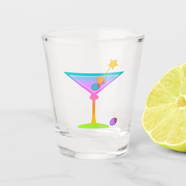 PASTEL POP ART MARTINI SHOT GLASS (Front)