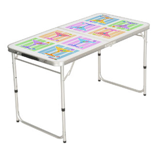 PASTEL POP ART MARTINIS BEER PONG TABLE