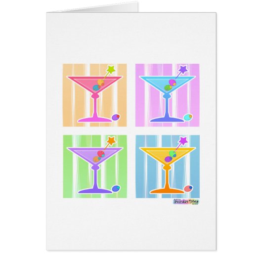 PASTEL POP ART MARTINIS CARDS (Front)