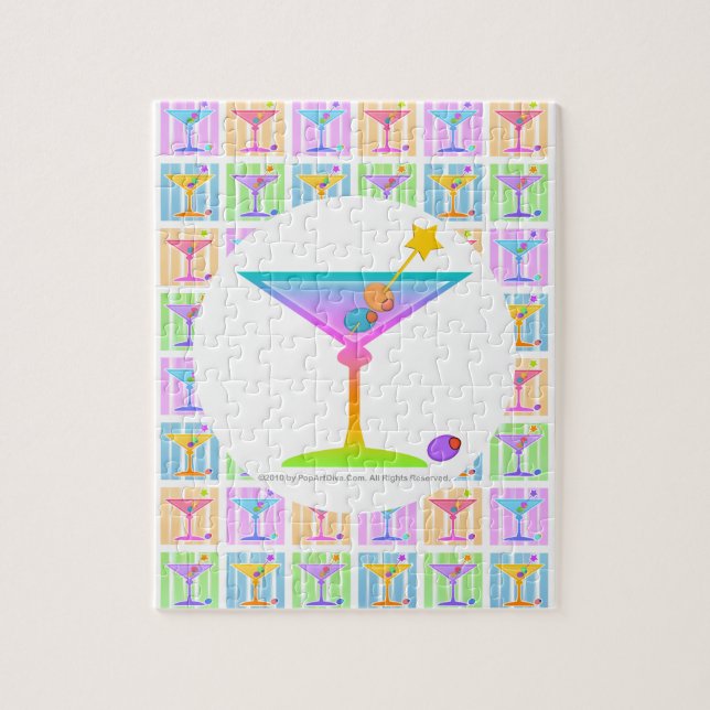 PASTEL POP ART MARTINIS JIGSAW PUZZLE (Vertical)