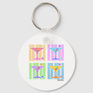 PASTEL POP ART MARTINIS KEYCHAIN