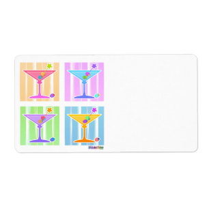PASTEL POP ART MARTINIS LABEL