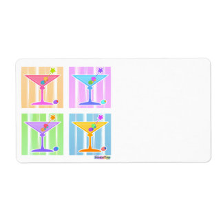 PASTEL POP ART MARTINIS LABEL
