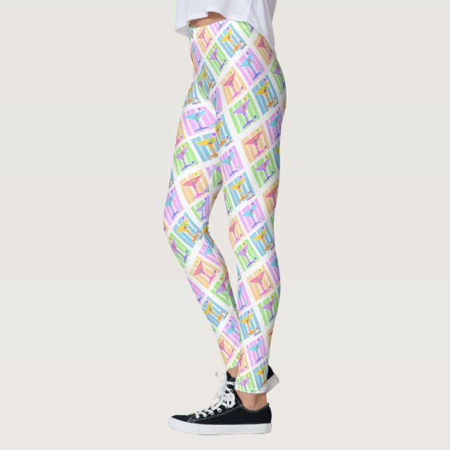 PASTEL POP ART MARTINIS LEGGINGS (Left)