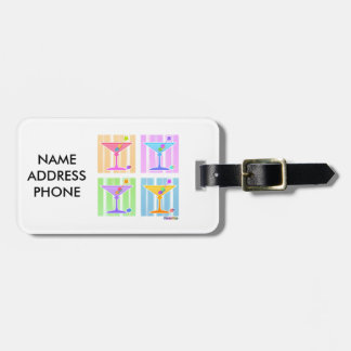 PASTEL POP ART MARTINIS LUGGAGE TAG