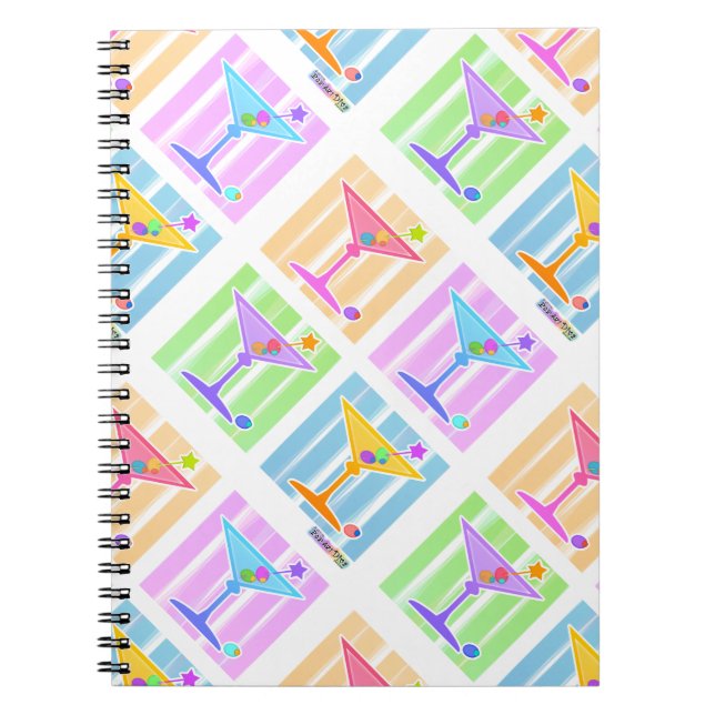 PASTEL POP ART MARTINIS NOTEBOOK (Front)