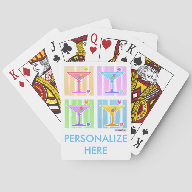 PASTEL POP ART MARTINIS POKER CARDS (Back)