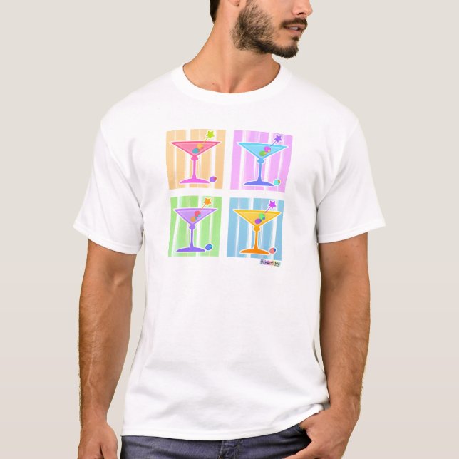 PASTEL POP ART MARTINIS T-Shirt (Front)