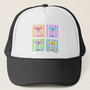 PASTEL POP ART MARTINIS TRUCKER HAT