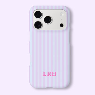 Pastel Pop Stripe Vintage Tiny Initials Monogram iPhone 17 Pro Case