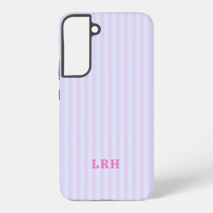 Pastel Pop Stripe Vintage Tiny Initials Monogram Samsung Galaxy S22+ Case