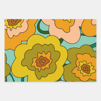 Pastel Poppies Wrapping Paper Sheets