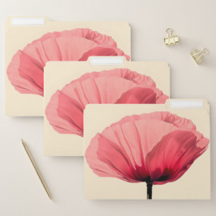Pastel Poppy Bloom Minimalism File Folder
