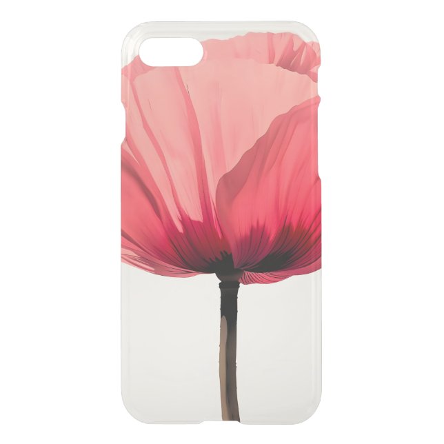 Pastel Poppy Bloom Minimalism Uncommon iPhone Case (Back)