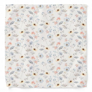 Pastel Poppy Floral Garden Pattern Bandana
