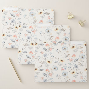 Pastel Poppy Floral Garden Pattern File Folder